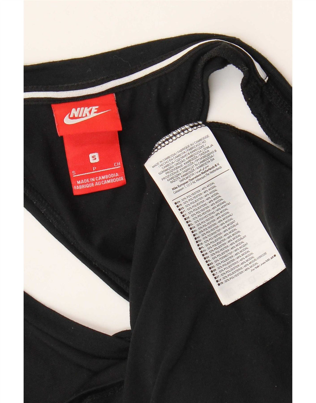 Nike Womens Graphic Vest Top UK 10 Small Black Polyester