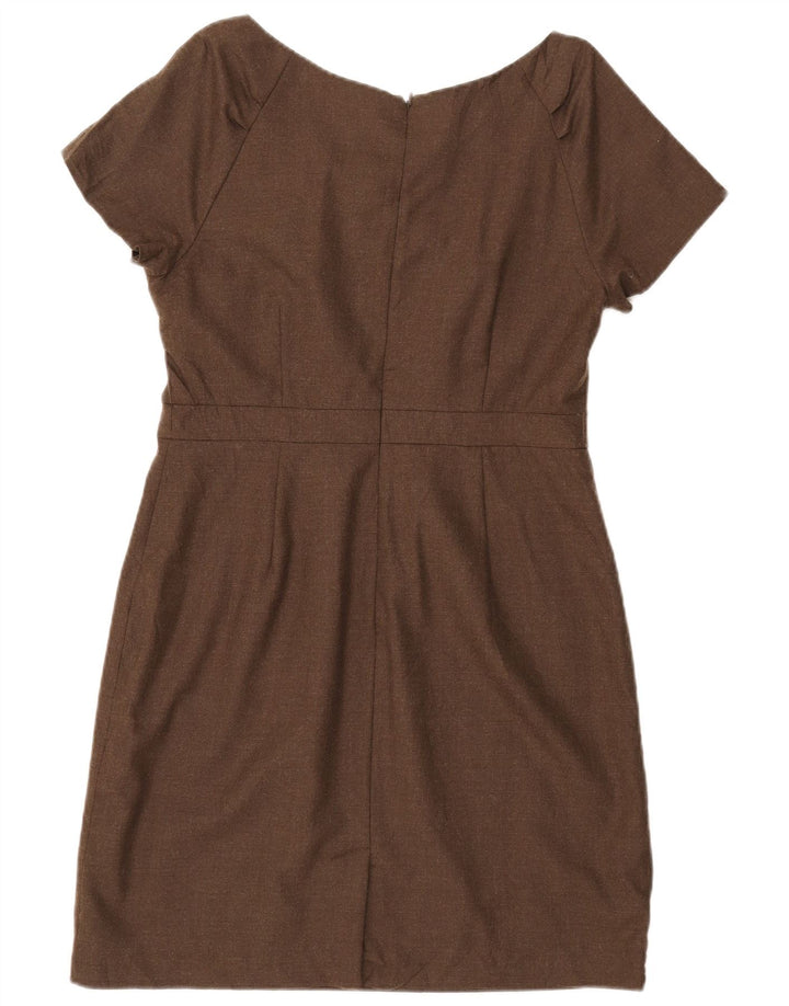 J. CREW Womens Sheath Dress US 12 Large Brown Wool