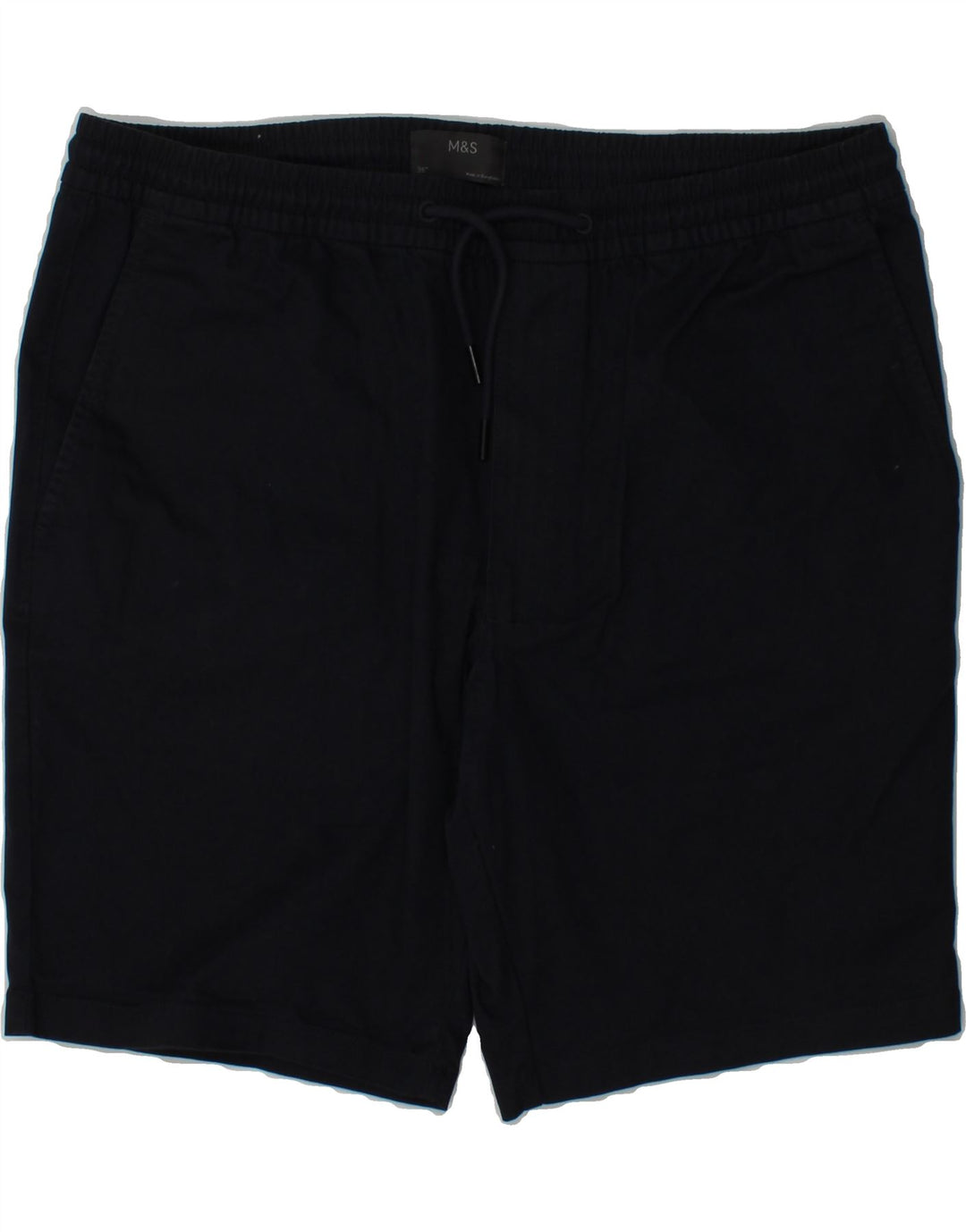 MARKS & SPENCER Mens Casual Shorts W38 XL Navy Blue Cotton Vintage Marks & Spencer and Second-Hand Marks & Spencer from Messina Hembry 