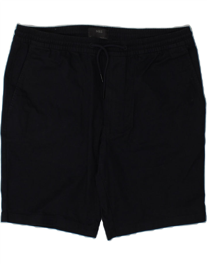 MARKS & SPENCER Mens Casual Shorts W38 XL Navy Blue Cotton Vintage Marks & Spencer and Second-Hand Marks & Spencer from Messina Hembry 