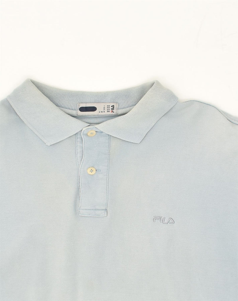 FILA Mens Polo Shirt IT 48 Medium Blue Cotton | Vintage Fila | Thrift | Second-Hand Fila | Used Clothing | Messina Hembry 