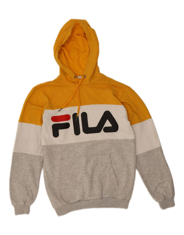 Fila Mens Graphic Hoodie Jumper XS Multicoloured Colourblock Cotton