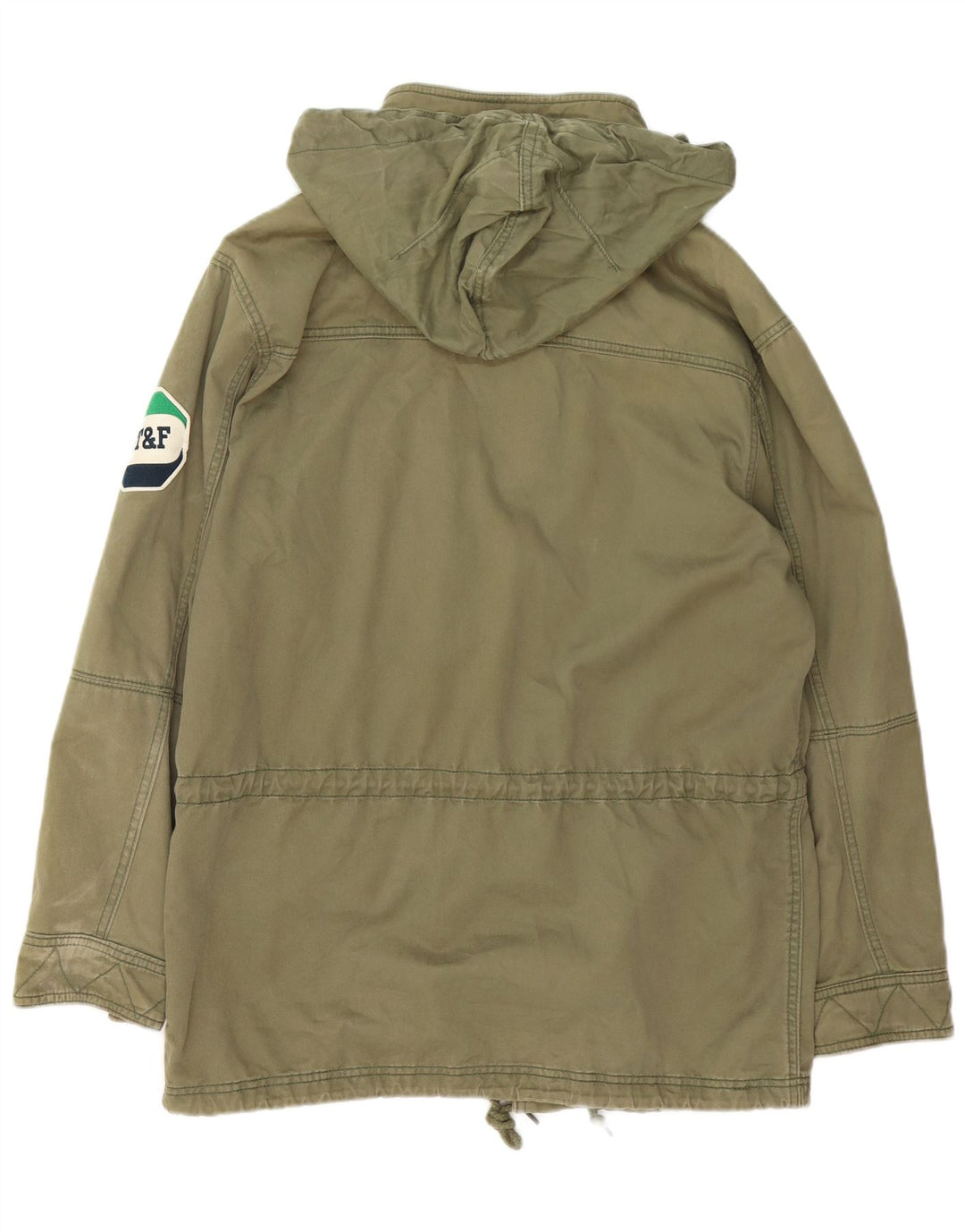 NIKE Mens Hooded Parka Jacket UK 39/41 Medium Khaki Cotton