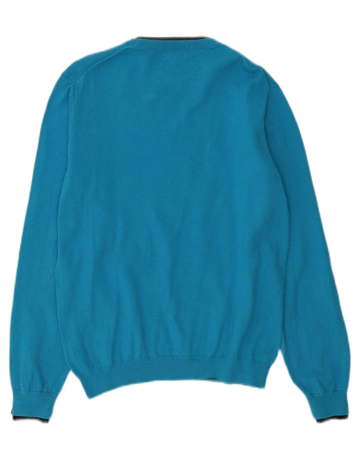 SUN68 Womens Boat Neck Jumper Sweater UK 16 Large Blue Cotton