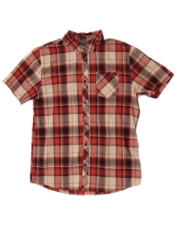 O'Neill Mens Short Sleeve Classic Fit Shirt XL Red Check Cotton