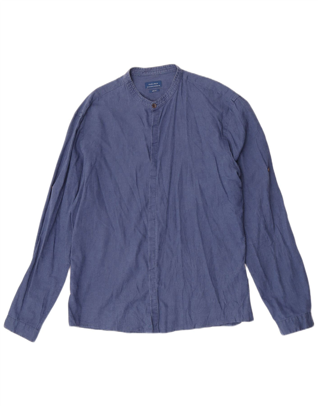 Zara Mens Slim Fit Shirt XL Navy Blue