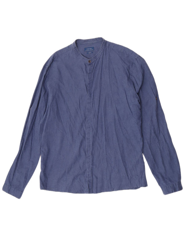 Zara Mens Slim Fit Shirt XL Navy Blue