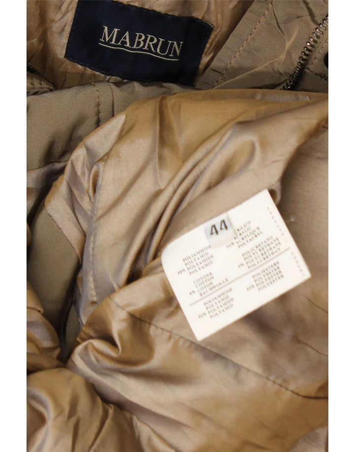 Mabrun Womens Hooded Padded Jacket IT 44 Medium Beige Polyamide