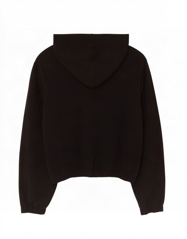 Zara Womens Hoodie Jumper UK 14 Medium Black Polyester