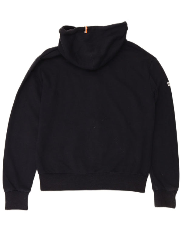 SUPERDRY Mens Zip Hoodie Sweater Large Navy Blue Cotton