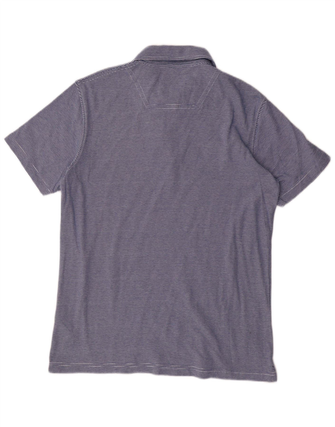 TIMBERLAND Mens Regular Fit Polo Shirt Medium Blue Striped Cotton