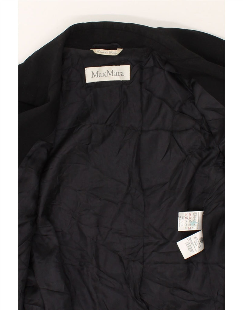 MAX MARA Womens 3 Button Blazer Jacket UK 12 Medium Black Virgin Wool | Vintage Max Mara | Thrift | Second-Hand Max Mara | Used Clothing | Messina Hembry 