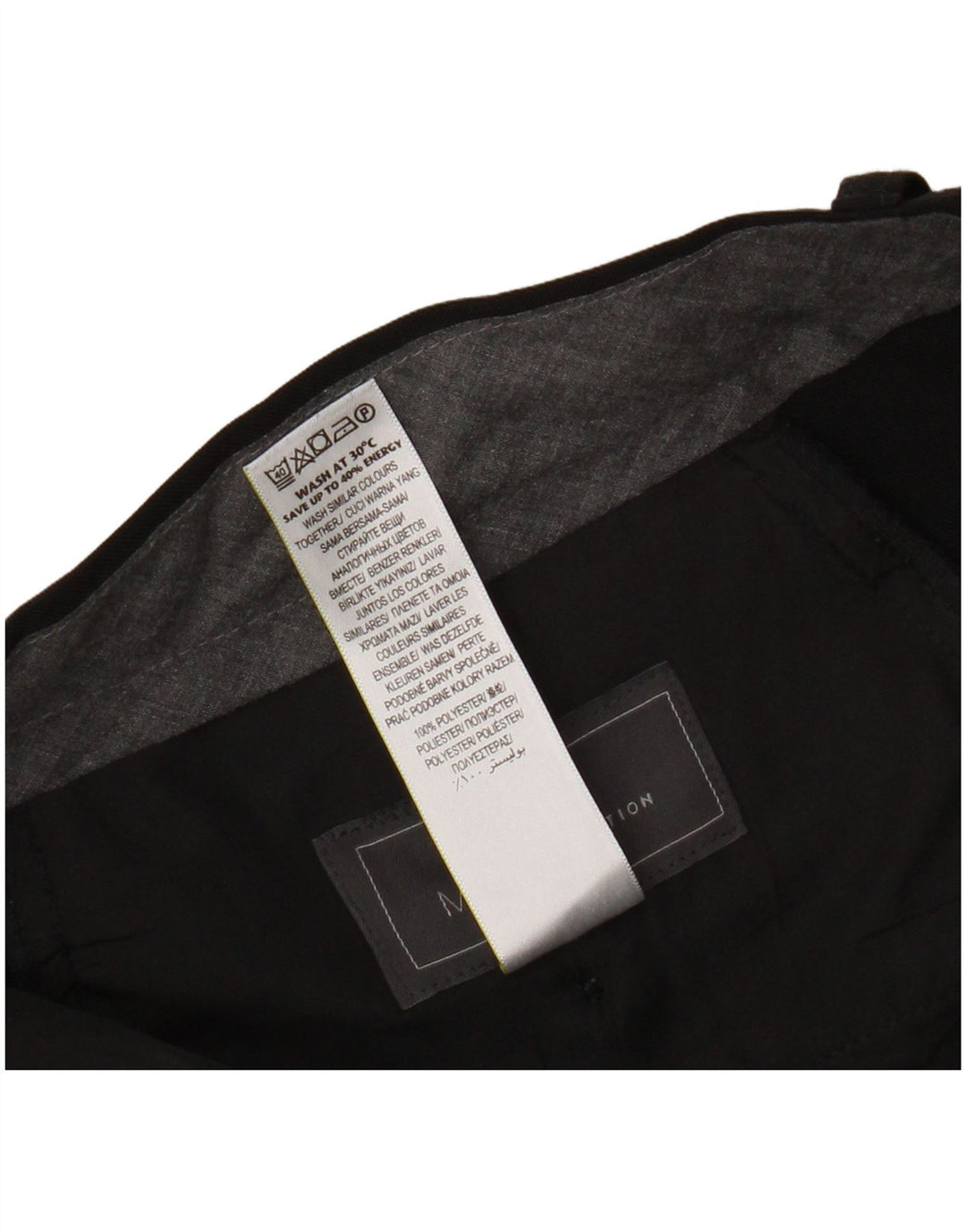 Marks & Spencer Mens Regular Fit Suit Trousers W34 L27 Black Polyester