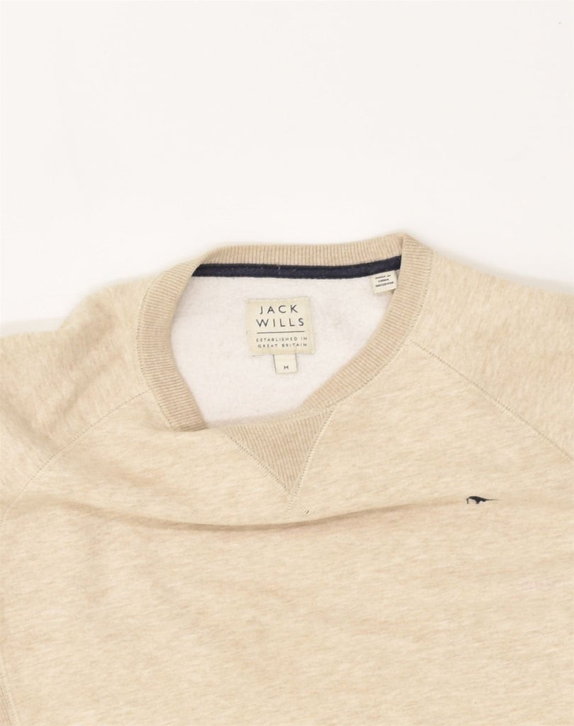 JACK WILLS Mens Sweatshirt Jumper Medium Beige Cotton | Vintage Jack Wills | Thrift | Second-Hand Jack Wills | Used Clothing | Messina Hembry 