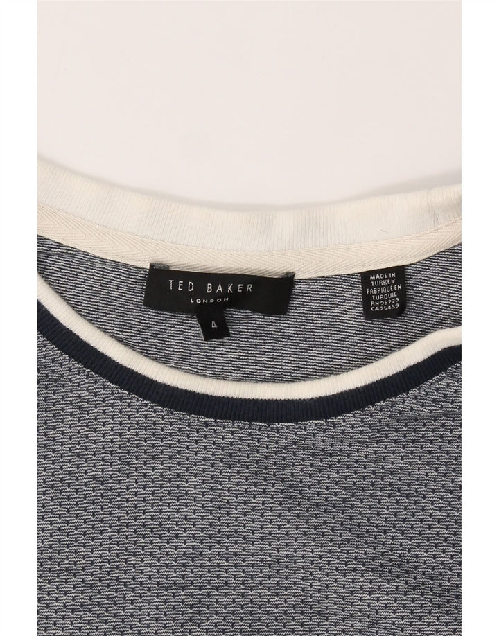 TED BAKER Mens T-Shirt Top Size 4 Large Grey Cotton Vintage Ted Baker and Second-Hand Ted Baker from Messina Hembry 