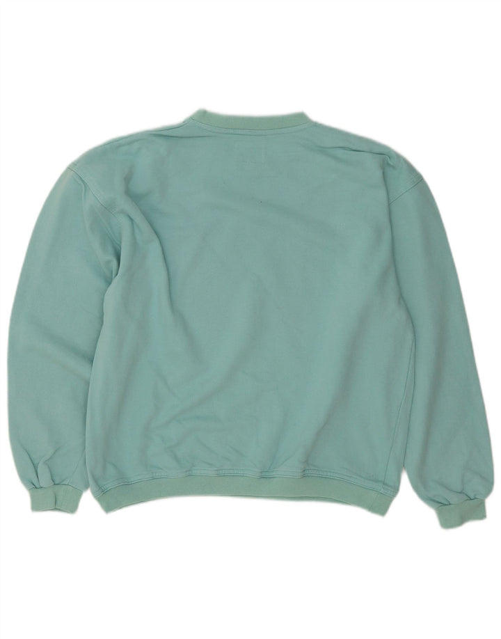 Vagabond Womens Graphic Oversized Sweatshirt Jumper UK 10 Small Turquoise