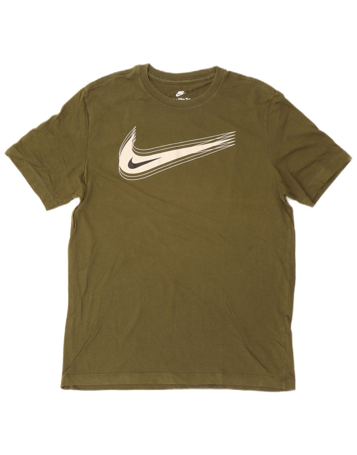 Nike Mens Graphic T-Shirt Top Medium Khaki Cotton