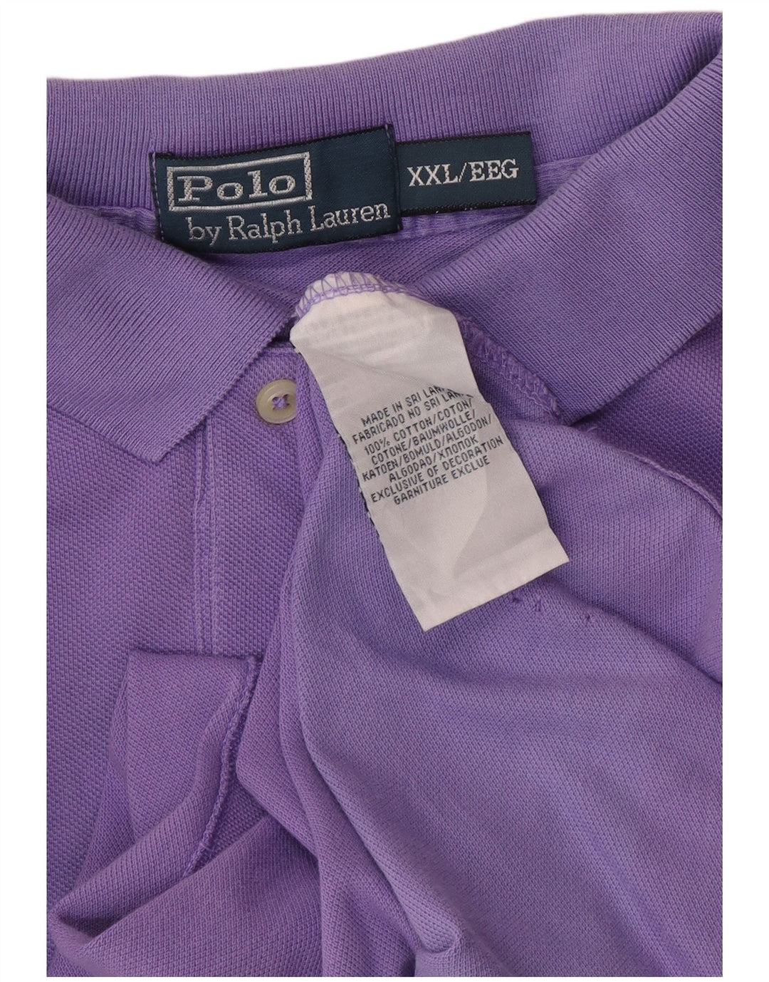 POLO RALPH LAUREN Mens Polo Shirt 2XL Purple Cotton