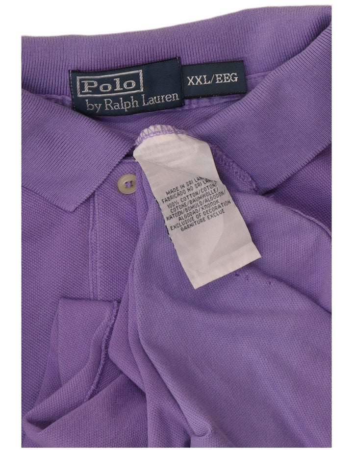 POLO RALPH LAUREN Mens Polo Shirt 2XL Purple Cotton
