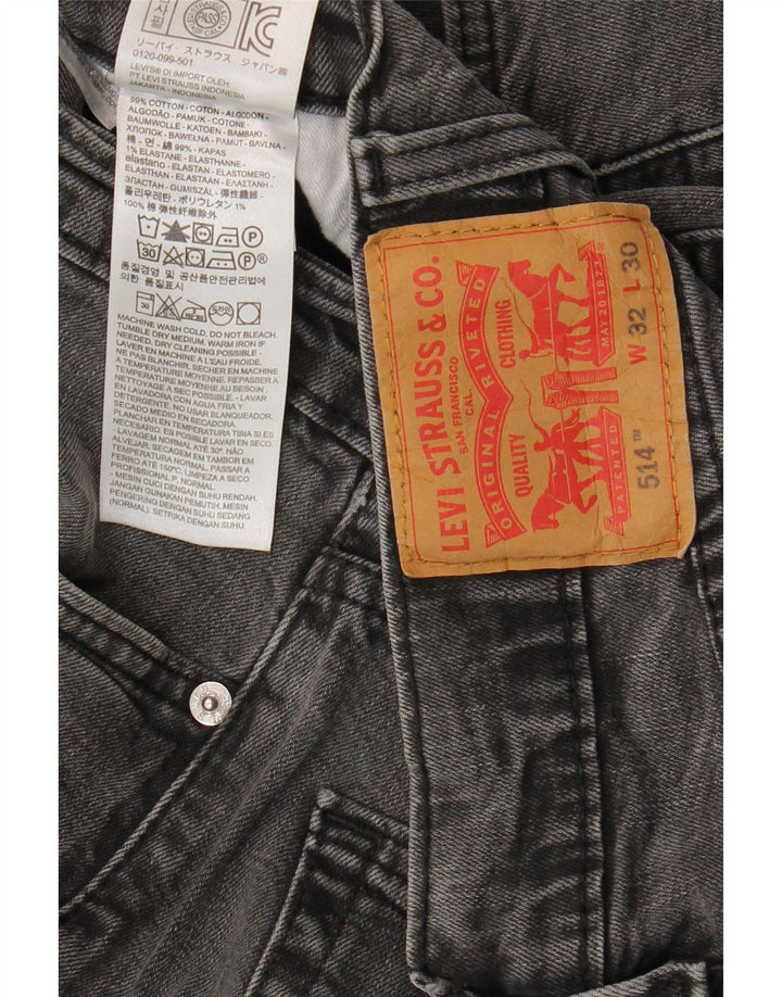 Levi's Mens 514 Straight Jeans W32 L30 Grey Cotton