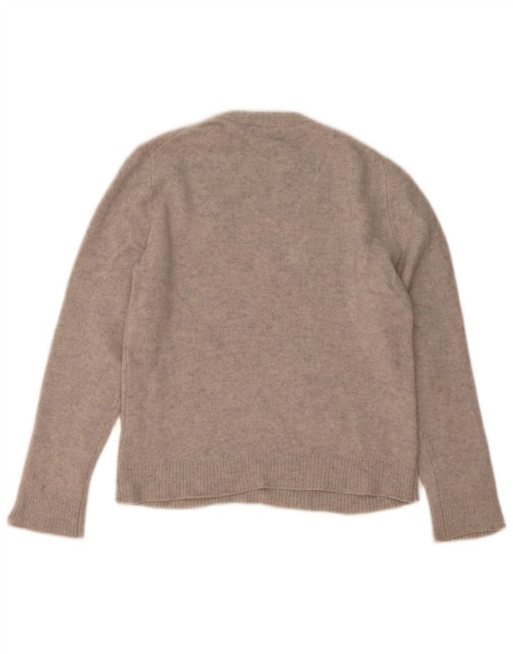 Massimo Dutti Womens Crew Neck Jumper Sweater UK 14 Medium Grey Flecked