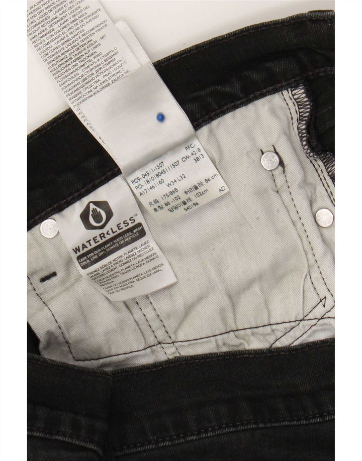 Levi's Mens Slim Jeans W34 L32 Black Cotton