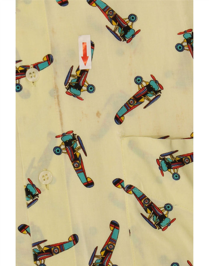 Vintage Mens Graphic Short Sleeve Shirt XL Yellow