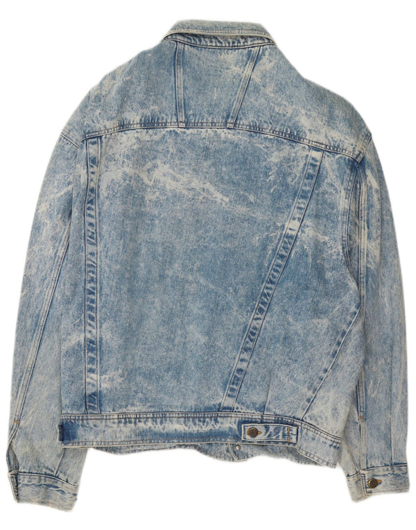 Vintage Mens Acid Wash Denim Jacket UK 40 Large Blue Cotton