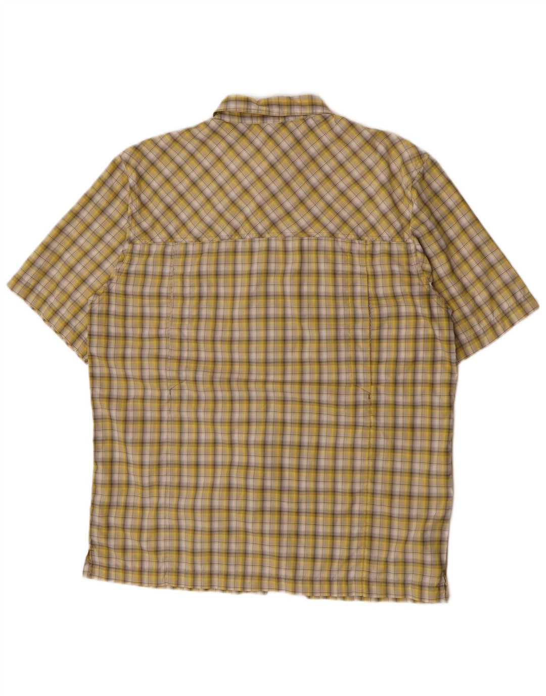 McKinley Mens Short Sleeve Shirt Large Yellow Check Polyester