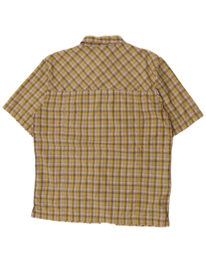 McKinley Mens Short Sleeve Shirt Large Yellow Check Polyester