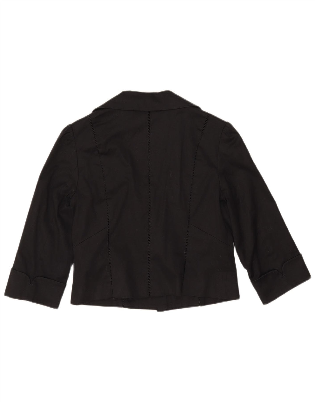 Coast Womens 3/4 Sleeve Bolero Jacket UK 12 Medium Black Cotton