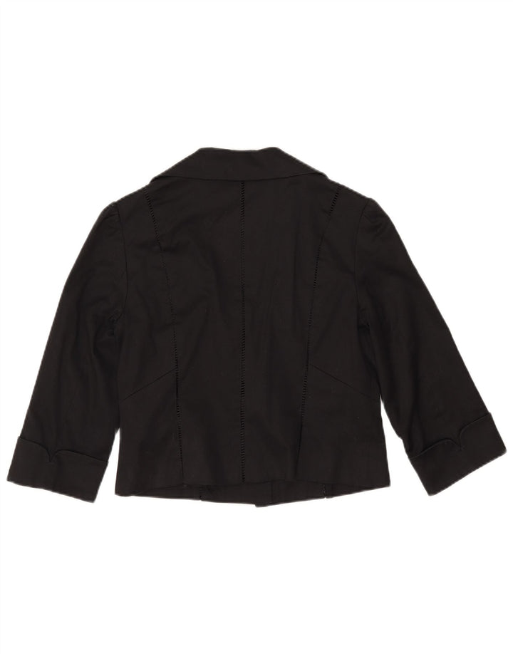 Coast Womens 3/4 Sleeve Bolero Jacket UK 12 Medium Black Cotton