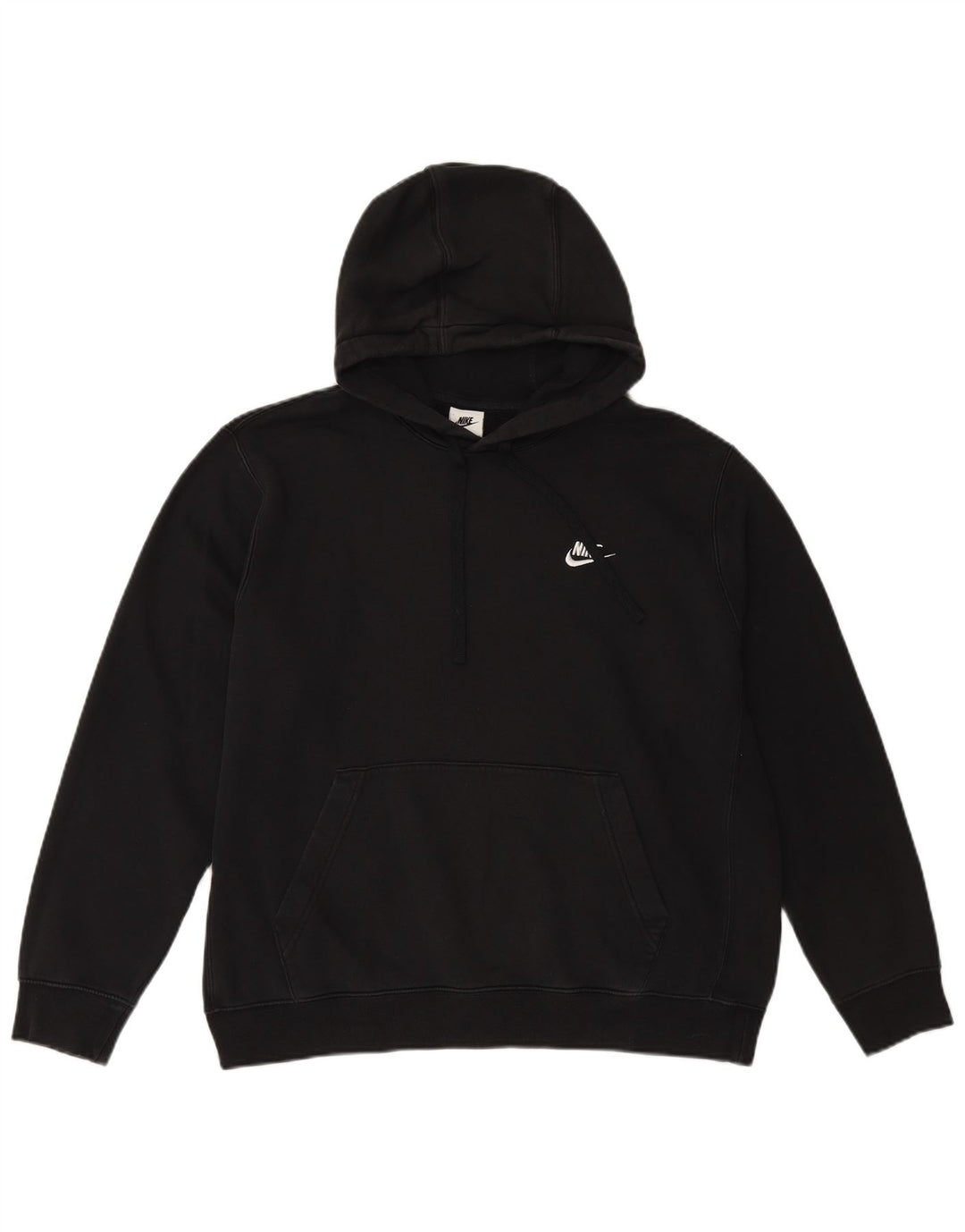 NIKE Mens Hoodie Jumper Large Black Cotton