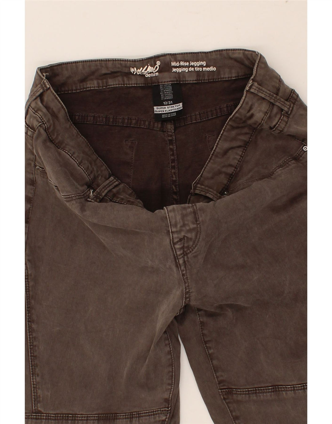 MOSSIMO Womens Mid Rise Jegging Jeans US 12 Large W34 L27  Grey Cotton Vintage Mossimo and Second-Hand Mossimo from Messina Hembry 