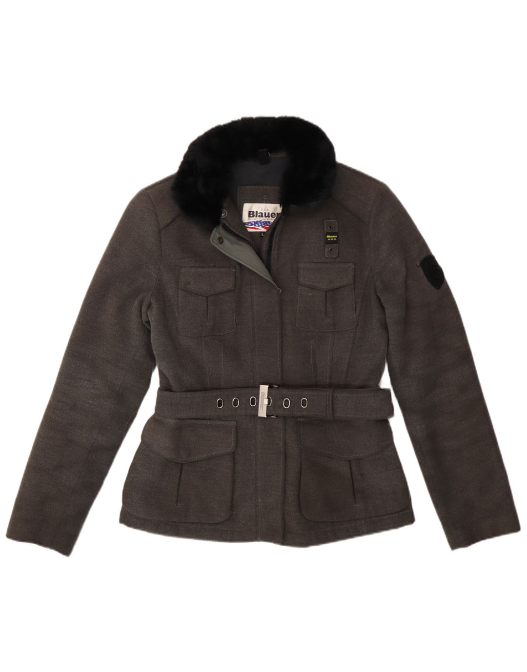 Blauer Womens Windbreaker Coat UK 16 Large Grey Polyester