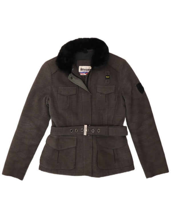 Blauer Womens Windbreaker Coat UK 16 Large Grey Polyester