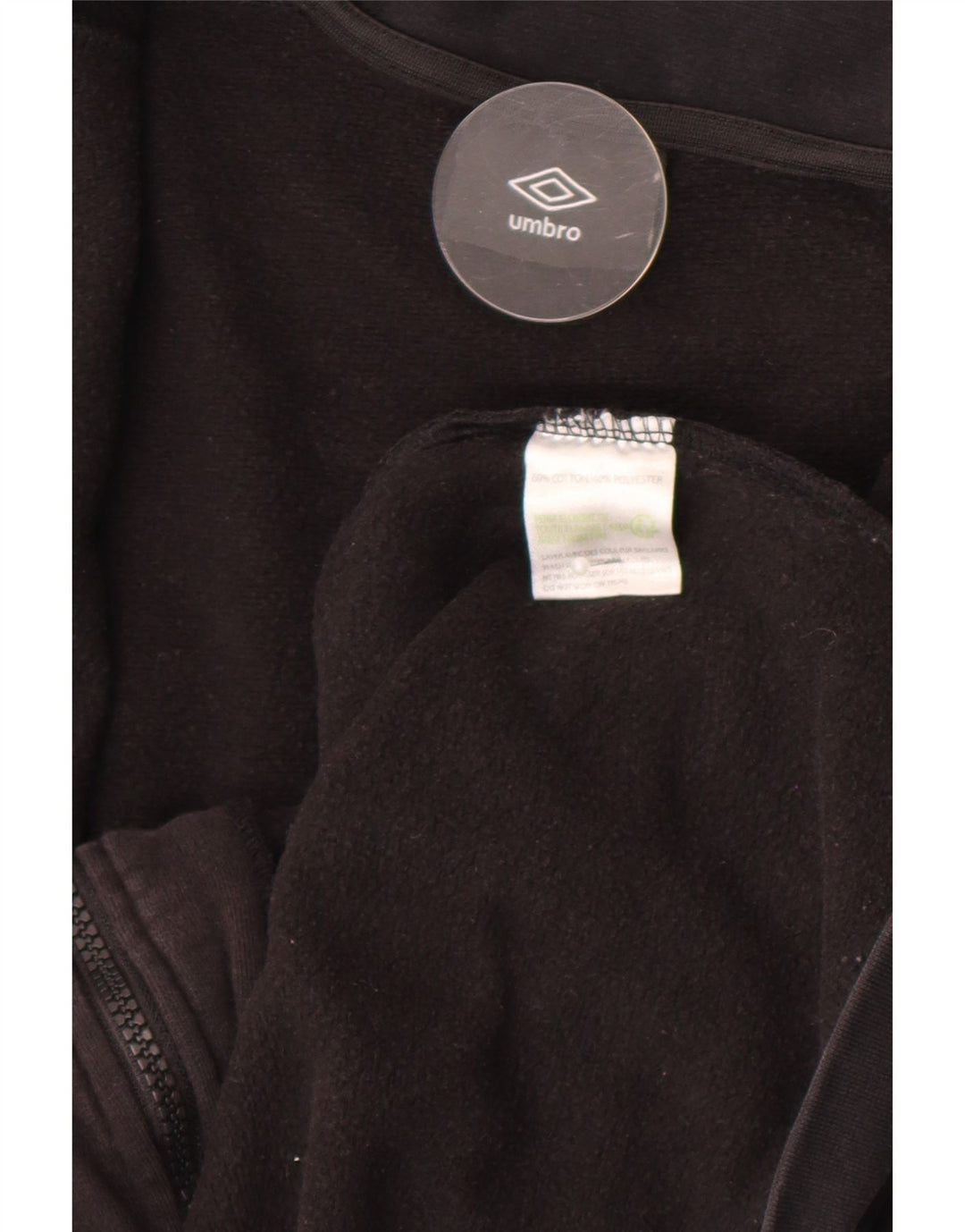 Umbro Womens Tracksuit Top Jacket UK 14 Medium Black Cotton