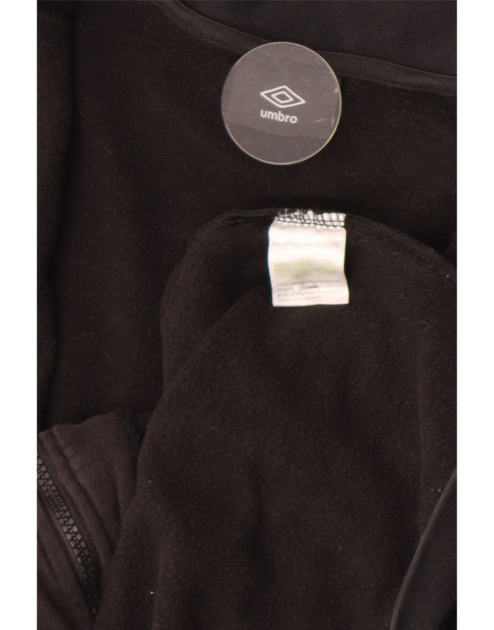 Umbro Womens Tracksuit Top Jacket UK 14 Medium Black Cotton