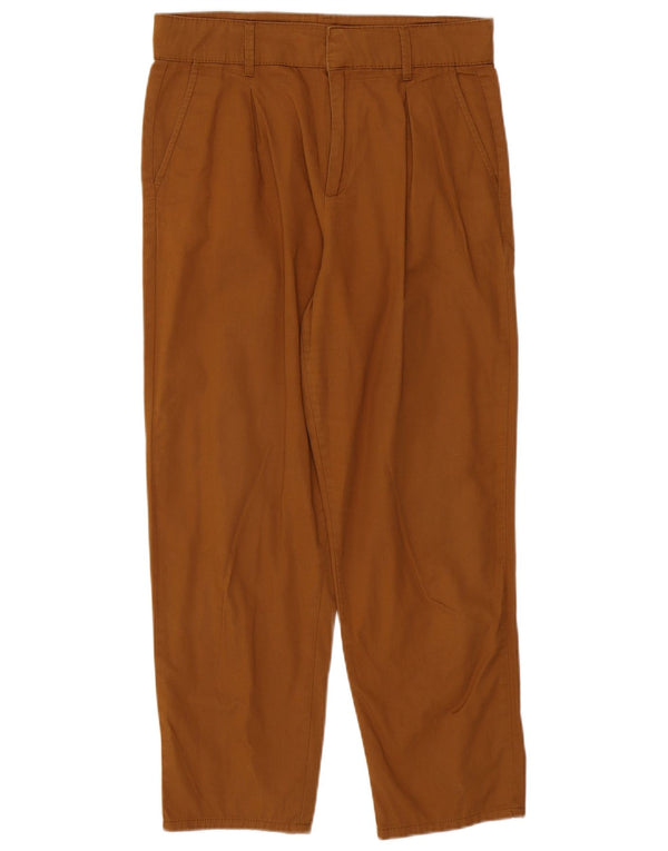 Zara Womens High Waist Pegged Chino Trousers Large W30 L27 Brown