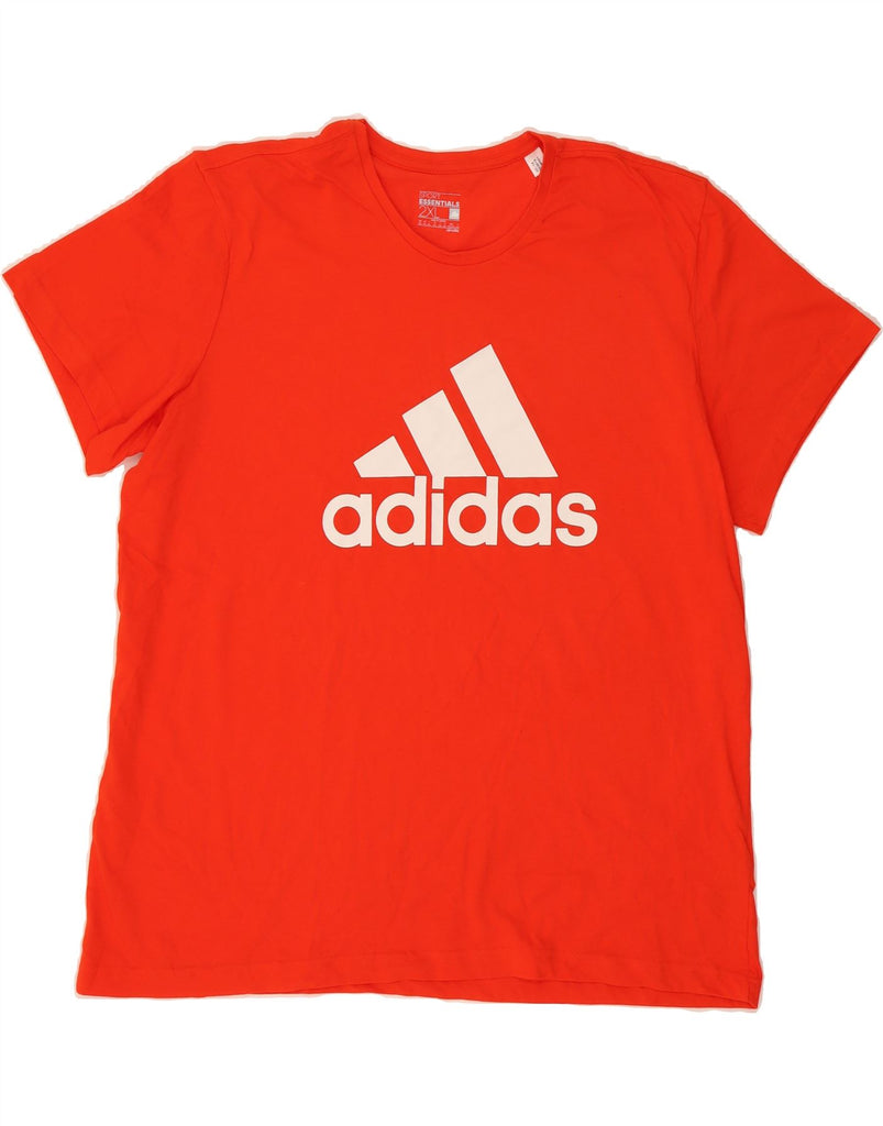 ADIDAS Mens Climalite Graphic T-Shirt Top 2XL Red Cotton Vintage Adidas and Second-Hand Adidas from Messina Hembry 