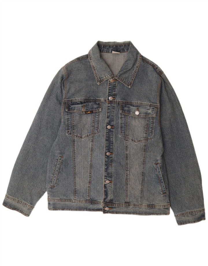 LEE Mens Denim Jacket UK 44 2XL Blue Cotton