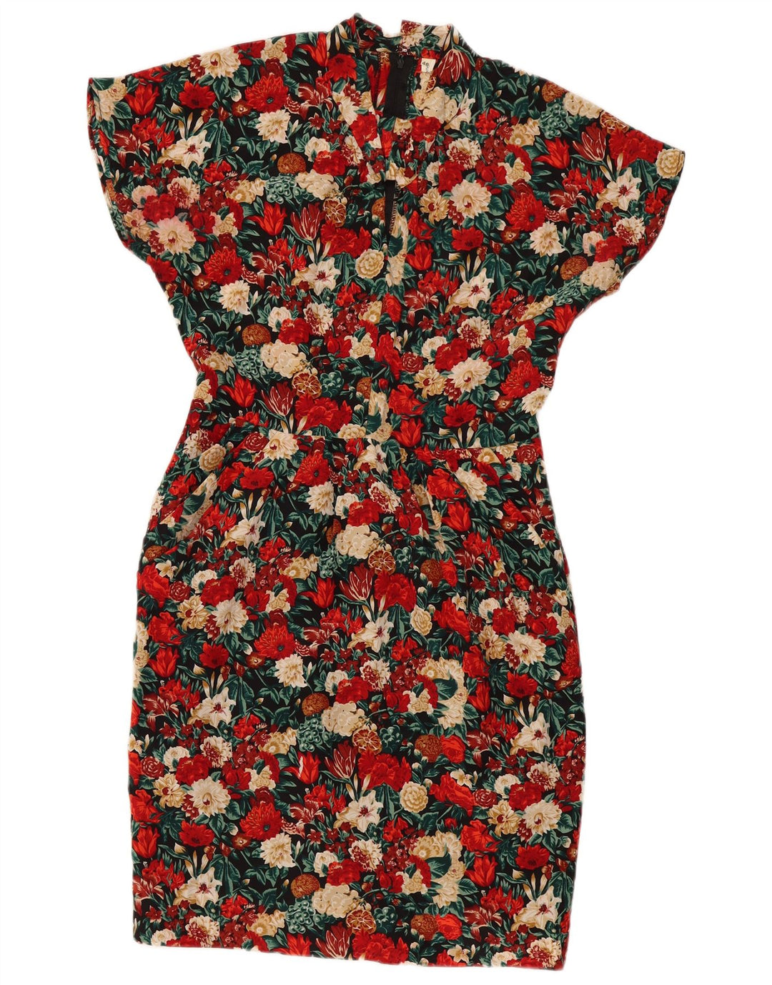 Vintage Womens Sheath Dress IT 46 Large Multicoloured Floral Silk
