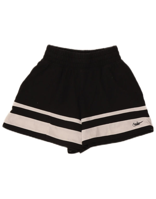 Nike Girls Sport Shorts 10-11 Years Medium Black Colourblock Cotton