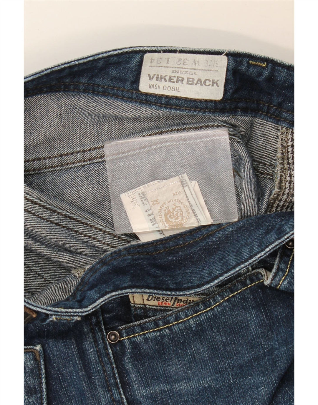 Diesel Womens Viker Back Straight Jeans W32 L30 Blue Cotton