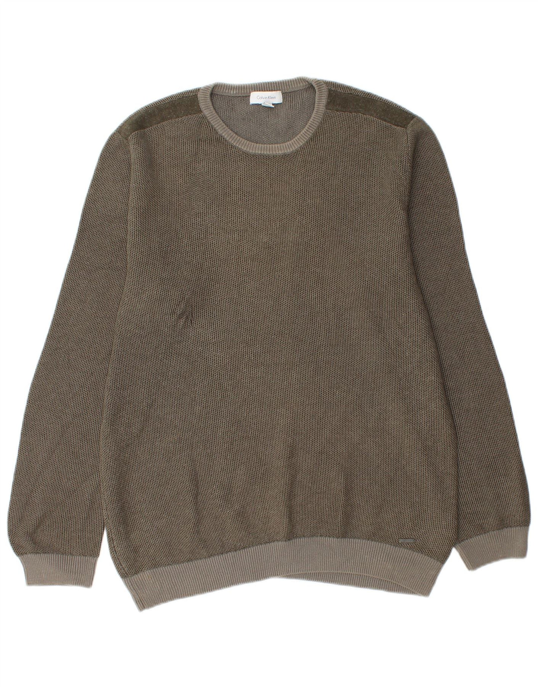 Calvin Klein Mens Crew Neck Jumper Sweater Medium Grey Cotton