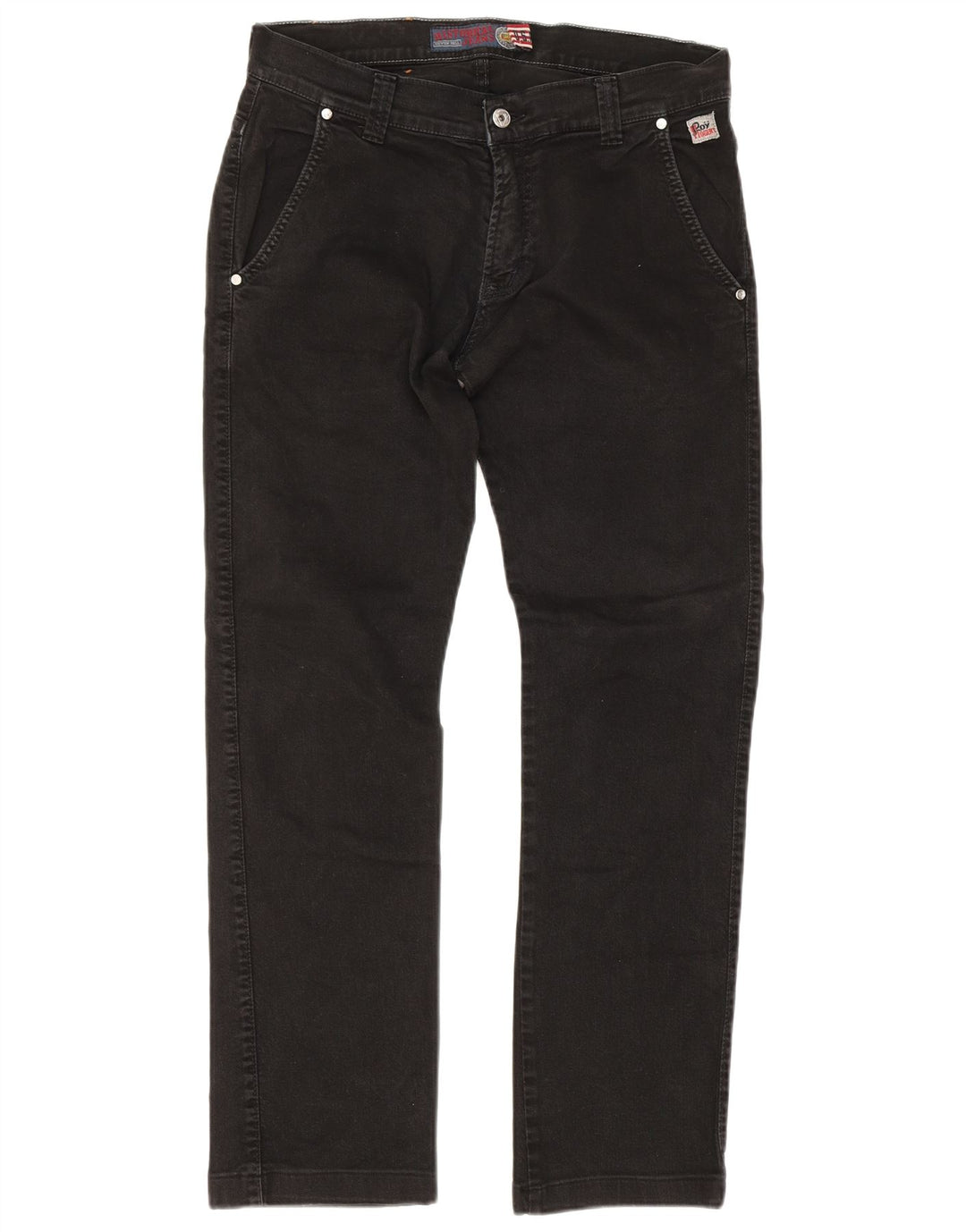 Roy Rogers Mens Straight Jeans W33 L30 Black Cotton