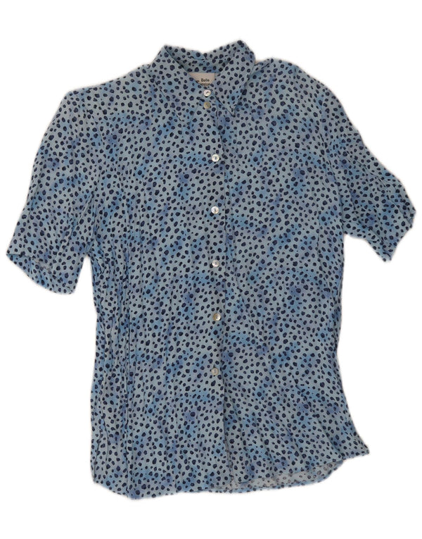 Belle Surprise Womens Short Sleeve Shirt EU 38 Medium Blue Animal Print