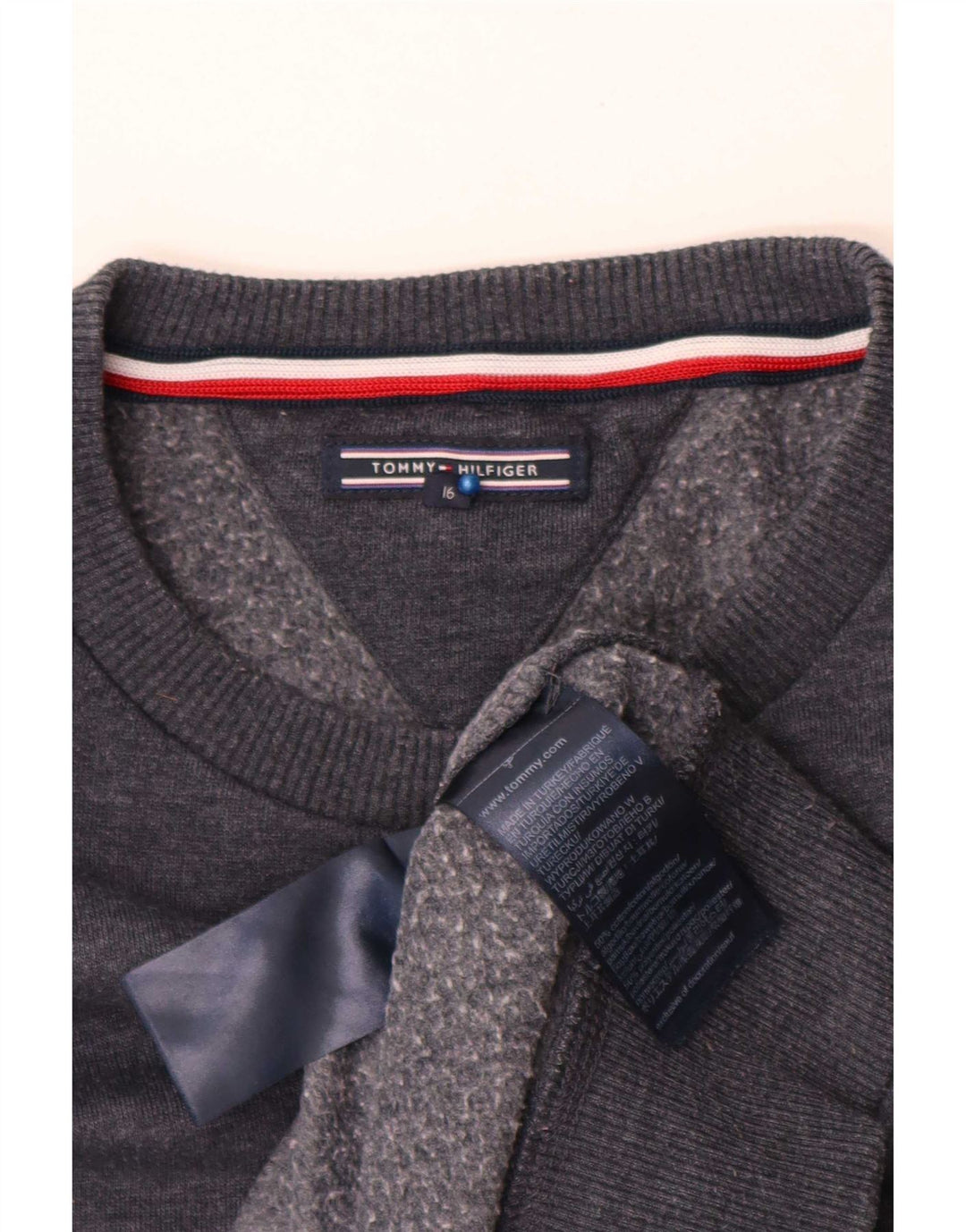 Tommy Hilfiger Boys Sweatshirt Jumper 15-16 Years Grey Cotton