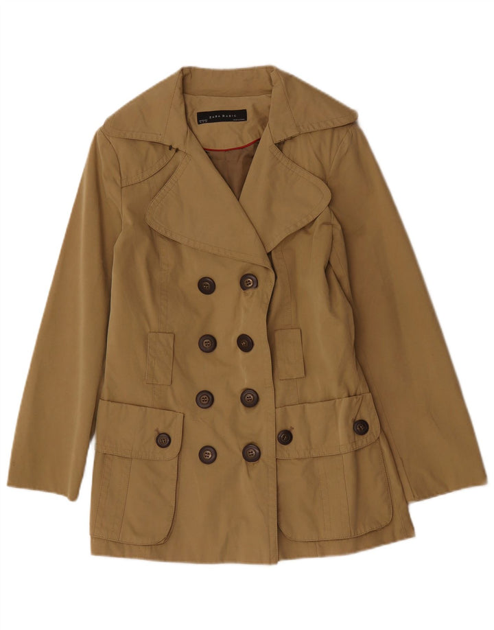 Zara Womens Trench Coat UK 14 Medium Khaki