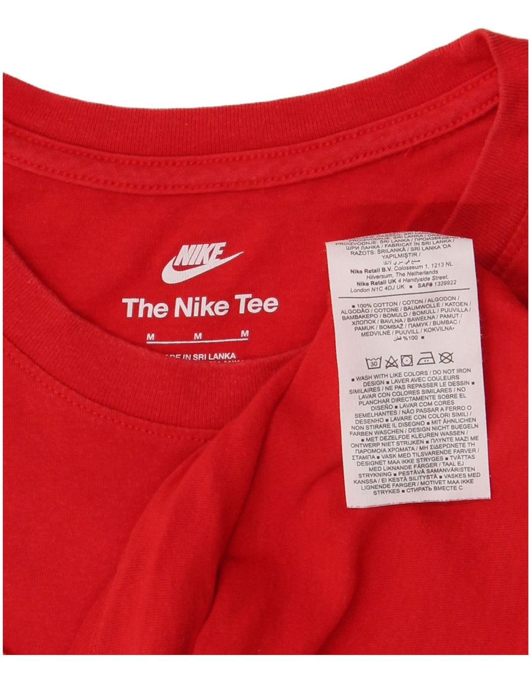 Nike Mens Graphic T-Shirt Top Medium Red Cotton